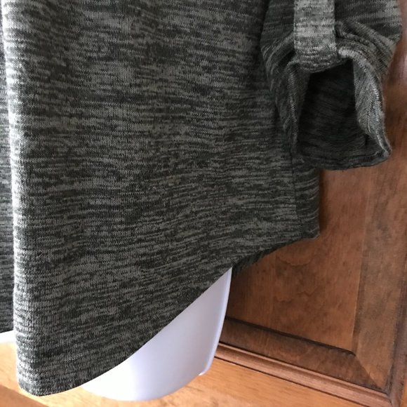 Notations Dark Green Marl V-Neck Henley Pullover w/Tab & Button 3/4 Sleeve PXL - Picture 7 of 11